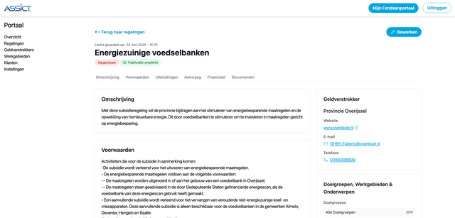 A page detailing information about a regeling.