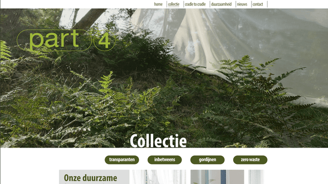 The page where the collections of fabrics are laid out.